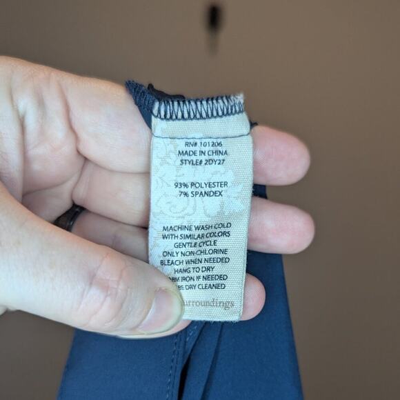 Soft Surroundings Go Lively Dolman Sleeve V-Neck Navy Blue Midi Dress Size Small - Picture 6 of 8